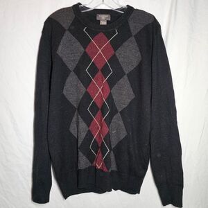 vintage y2k preppy argyle red black dockers sweater